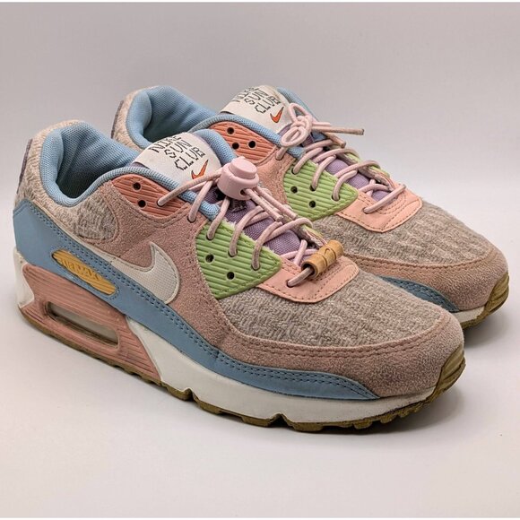 Nike Air Max 90 SE Sun Club Colorful Womens Size 7 DJ9997-100 Pink Blue White - Picture 1 of 9